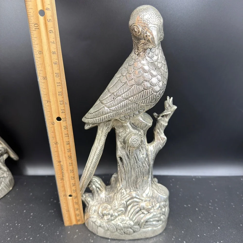 Vintage EPNS Silver Plate Parrot Bird Figurines Pair 10